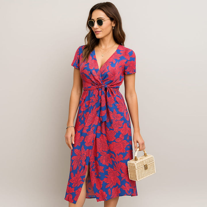 Zoe | Handgefertigtes Sommerkleid mit Blumenmuster