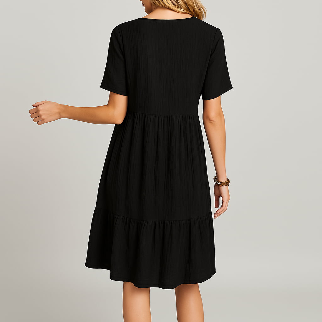Elise | Elegantes handgefertigtes Sommerkleid mit V-Ausschnitt