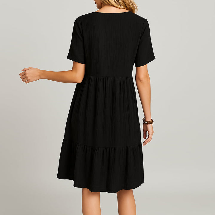 Elise | Elegantes handgefertigtes Sommerkleid mit V-Ausschnitt