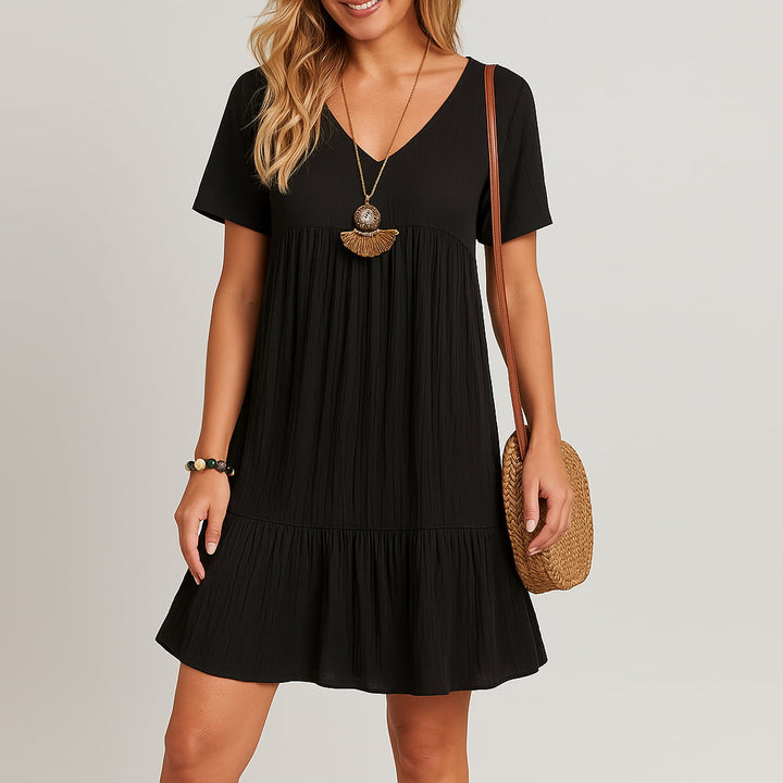 Elise | Elegantes handgefertigtes Sommerkleid mit V-Ausschnitt