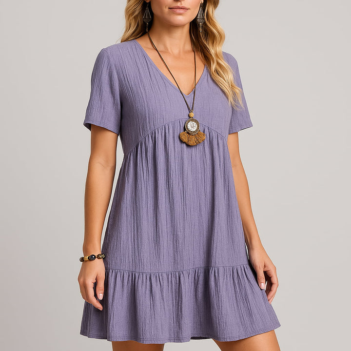 Elise | Elegantes handgefertigtes Sommerkleid mit V-Ausschnitt